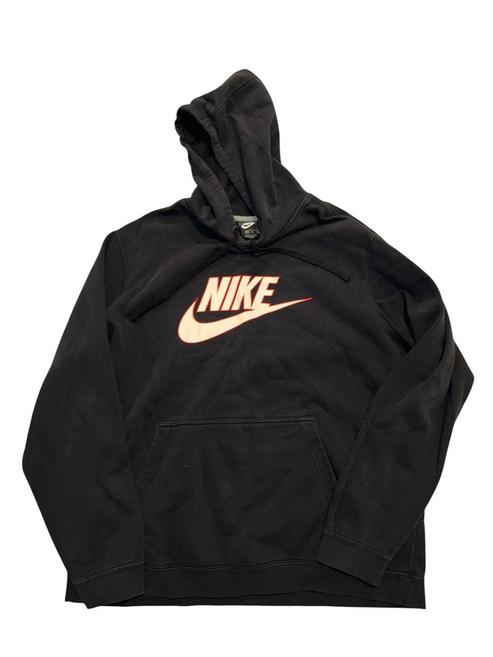 Nike Men’s Black Hoodie with Red Swoosh Logo Size XXL